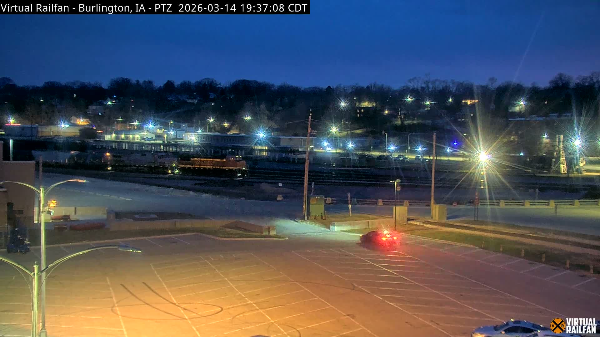 Burlington City & Mississippi River& BNSF Railway Burlington Station Live Cam - Burlington, Des Moines, Iowa, USA