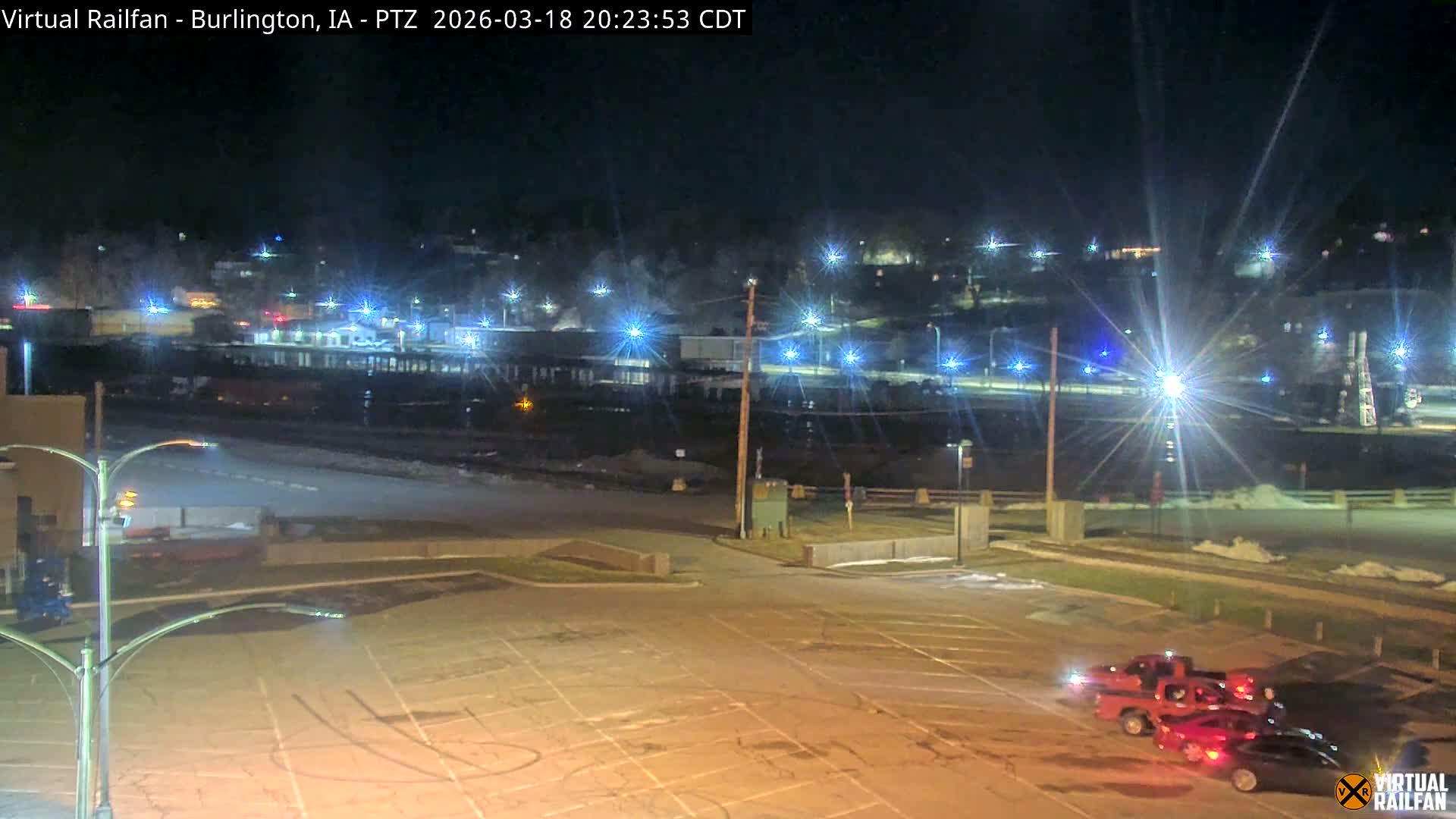 Burlington City & Mississippi River& BNSF Railway Burlington Station Live Cam - Burlington, Des Moines, Iowa, USA