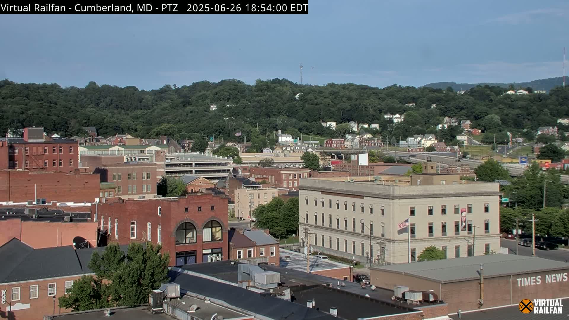 Cumberland City & , Cumberland Western Maryland Railway Station Live Cam - Cumberland, Allegany, Maryland, USA 