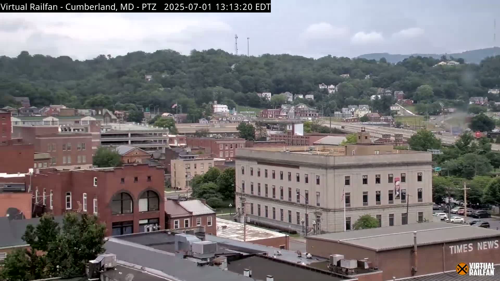 Cumberland City & , Cumberland Western Maryland Railway Station Live Cam - Cumberland, Allegany, Maryland, USA 