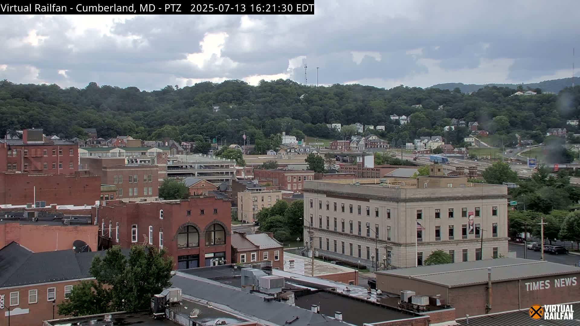Cumberland City & , Cumberland Western Maryland Railway Station Live Cam - Cumberland, Allegany, Maryland, USA 