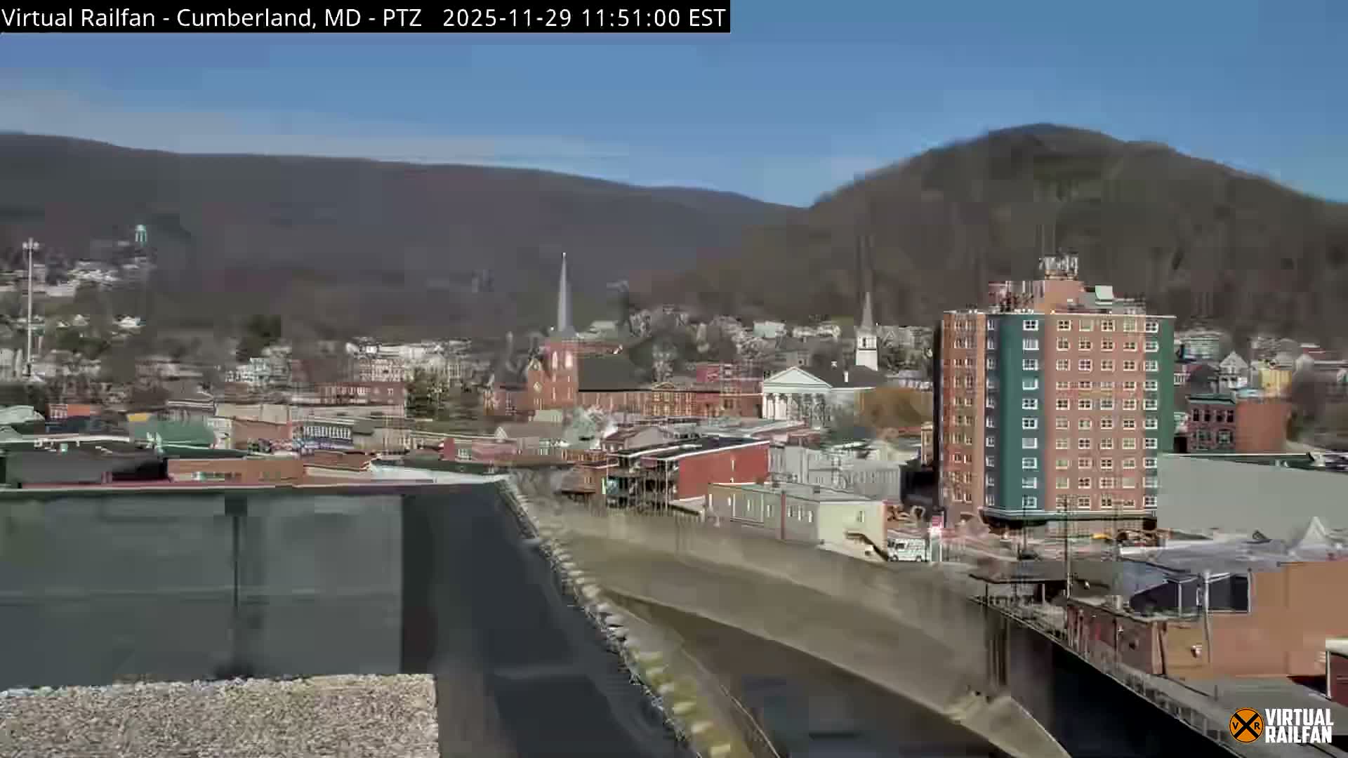 Cumberland City & , Cumberland Western Maryland Railway Station Live Cam - Cumberland, Allegany, Maryland, USA 
