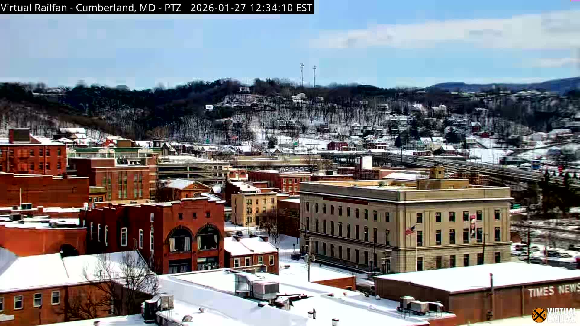 Cumberland City & , Cumberland Western Maryland Railway Station Live Cam - Cumberland, Allegany, Maryland, USA 