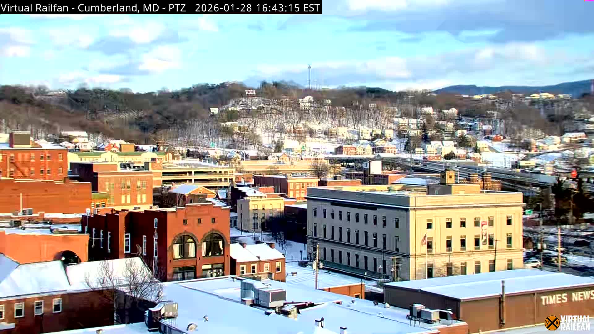 Cumberland City & , Cumberland Western Maryland Railway Station Live Cam - Cumberland, Allegany, Maryland, USA 