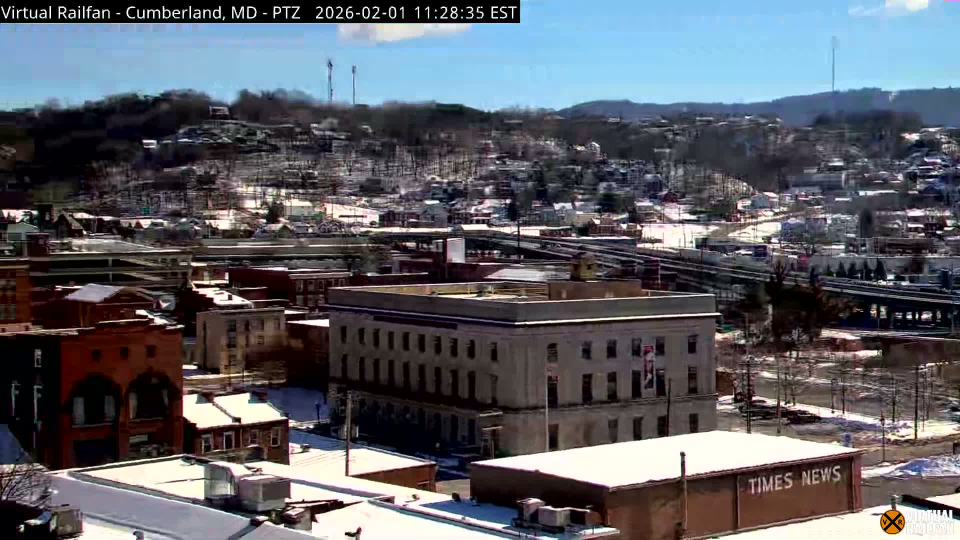 Cumberland City & , Cumberland Western Maryland Railway Station Live Cam - Cumberland, Allegany, Maryland, USA 