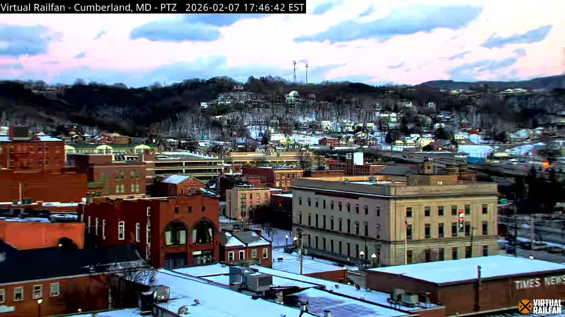 Cumberland City & , Cumberland Western Maryland Railway Station Live Cam - Cumberland, Allegany, Maryland, USA 