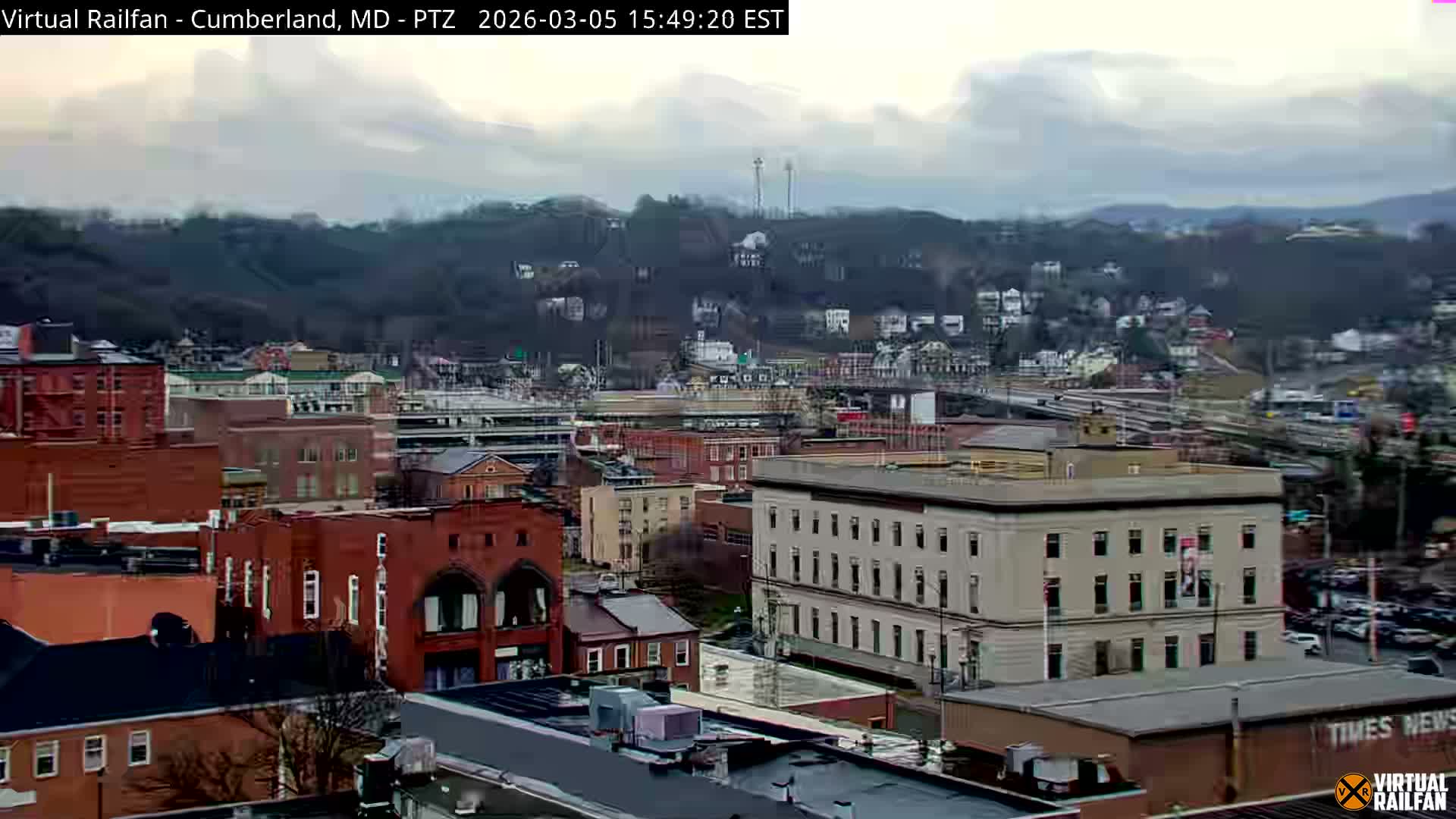 Cumberland City & , Cumberland Western Maryland Railway Station Live Cam - Cumberland, Allegany, Maryland, USA 