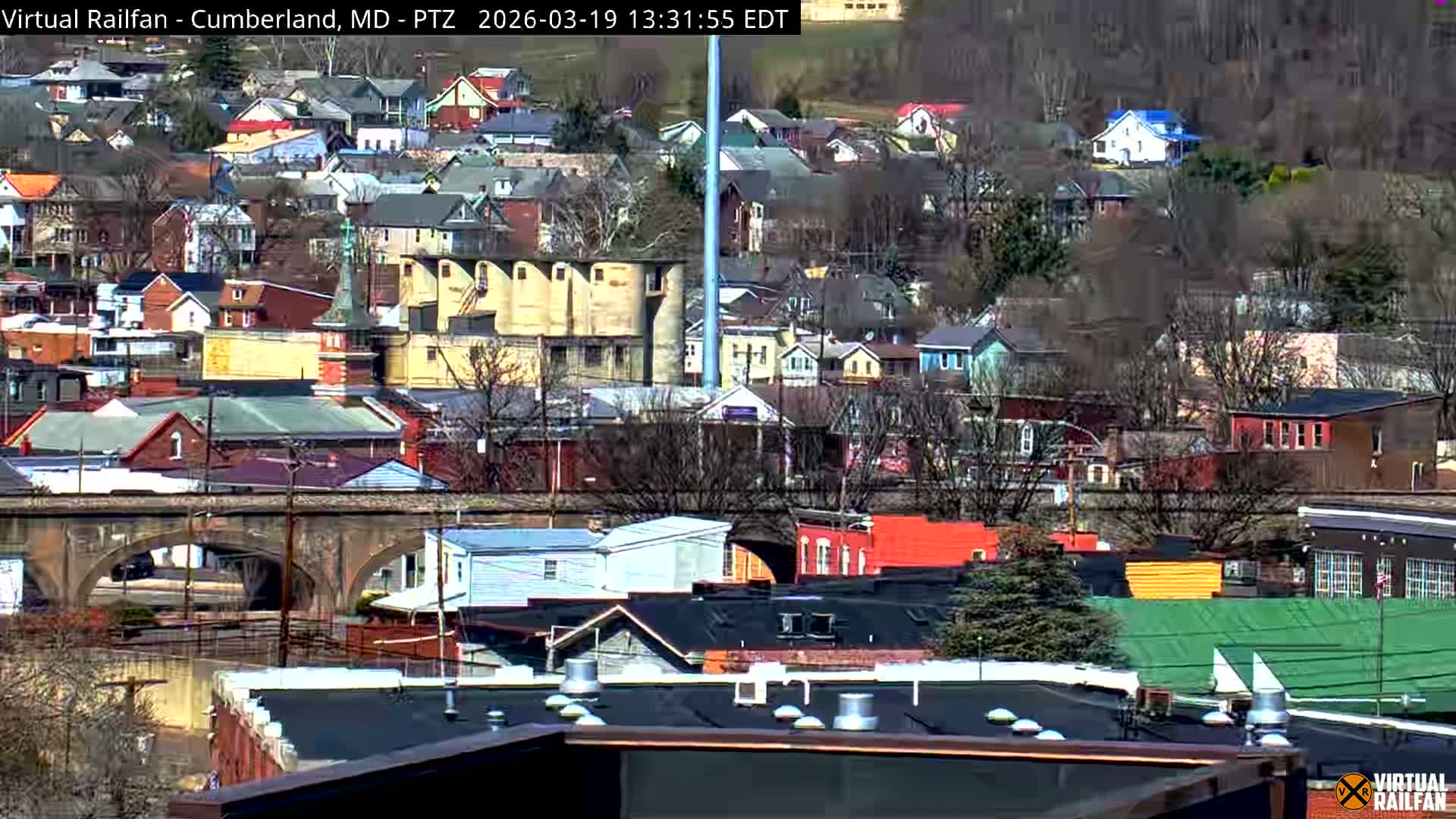 Cumberland City & , Cumberland Western Maryland Railway Station Live Cam - Cumberland, Allegany, Maryland, USA 