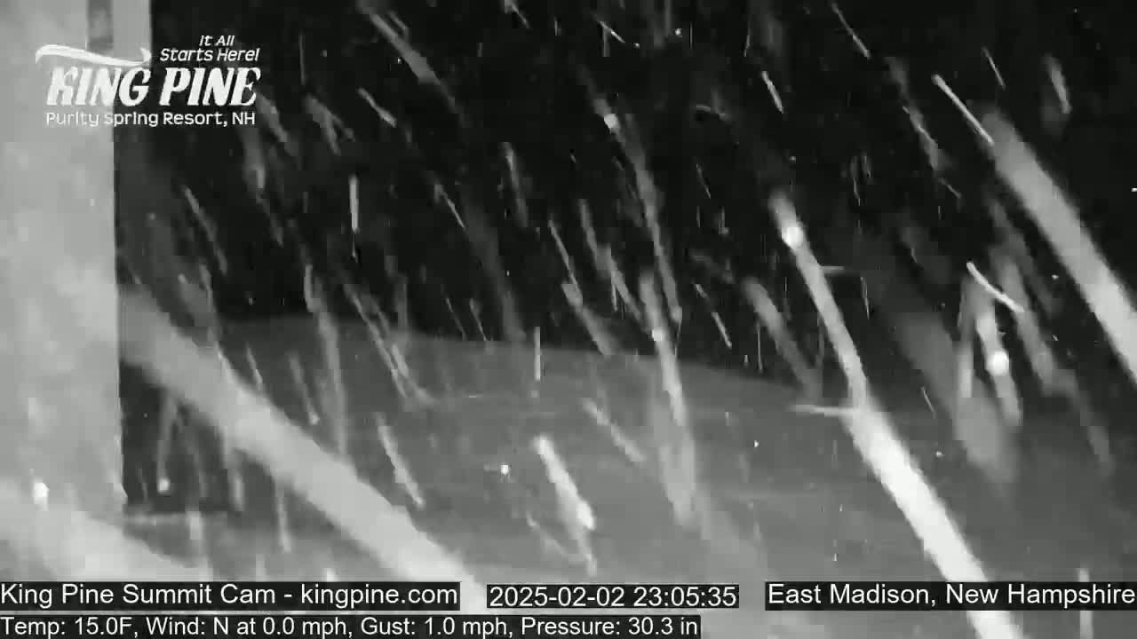 Heavy snowfall at night.