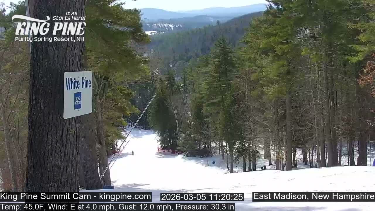 King Pine Summit Ski Area Live Cam -  Madison,  New Hampshire, USA