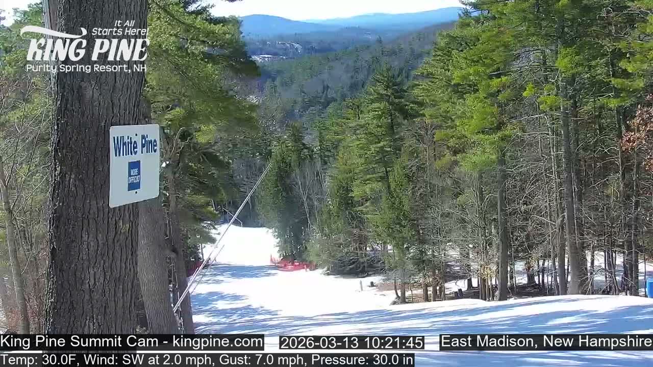 King Pine Summit Ski Area Live Cam -  Madison,  New Hampshire, USA