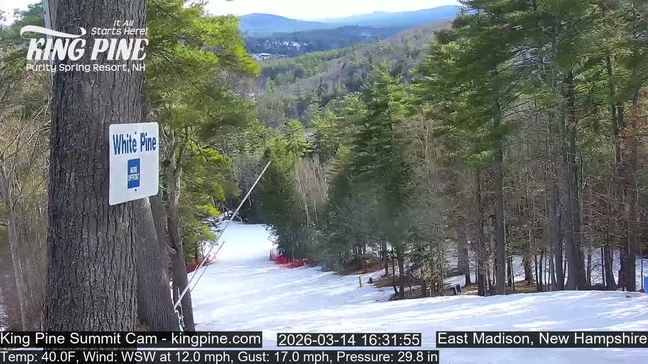 King Pine Summit Ski Area Live Cam -  Madison,  New Hampshire, USA