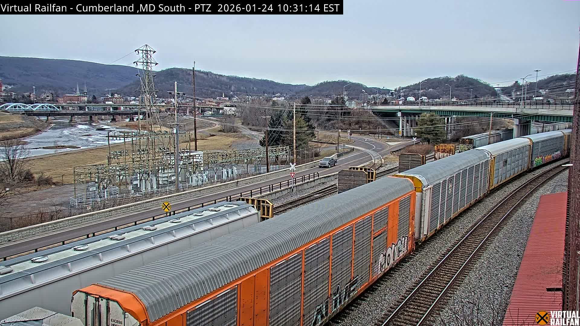 Cumberland City & , Cumberland Train Town  Live Cam - Cumberland, Allegany, Maryland, USA 