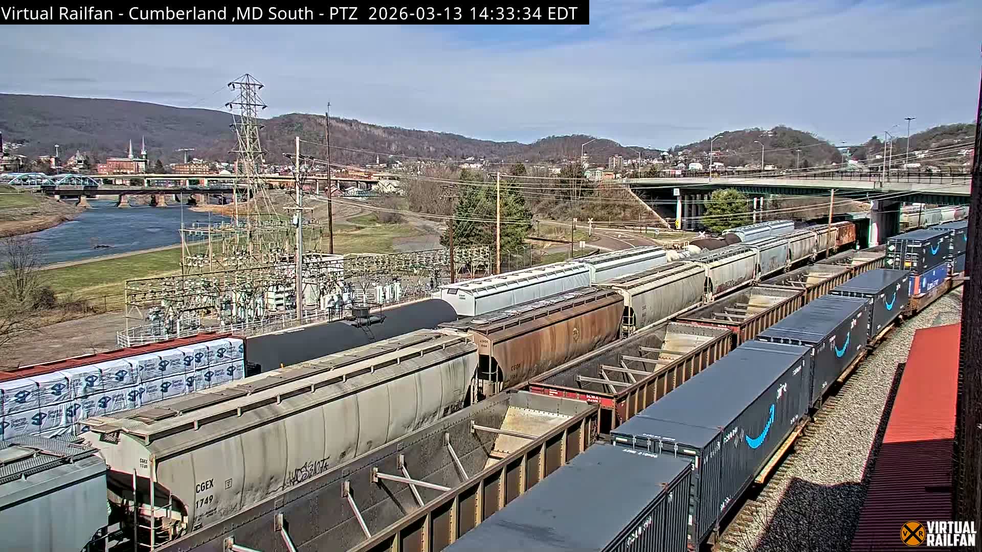 Cumberland City & , Cumberland Train Town  Live Cam - Cumberland, Allegany, Maryland, USA 
