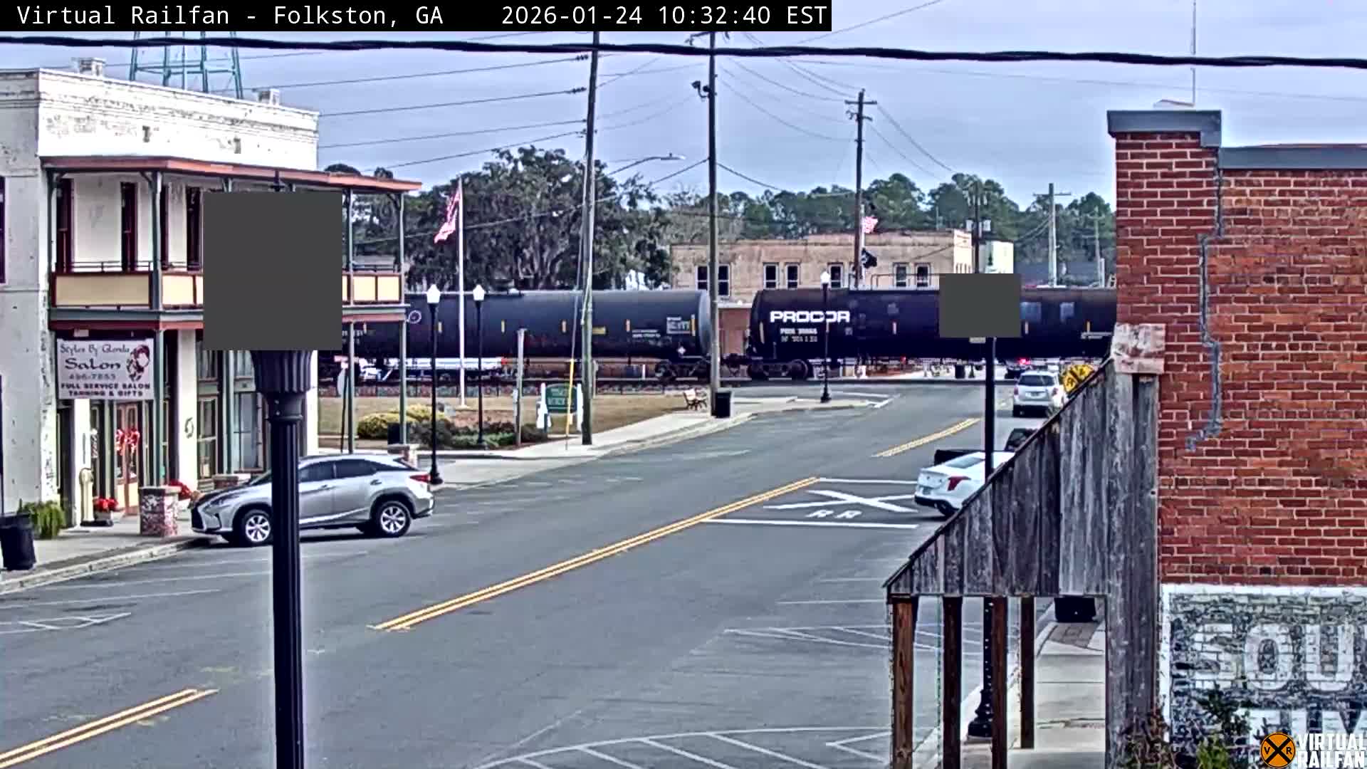 Folkston Railway - W Martin st. Junction Live Cam - Folkston, Charlton, Georgia, USA 