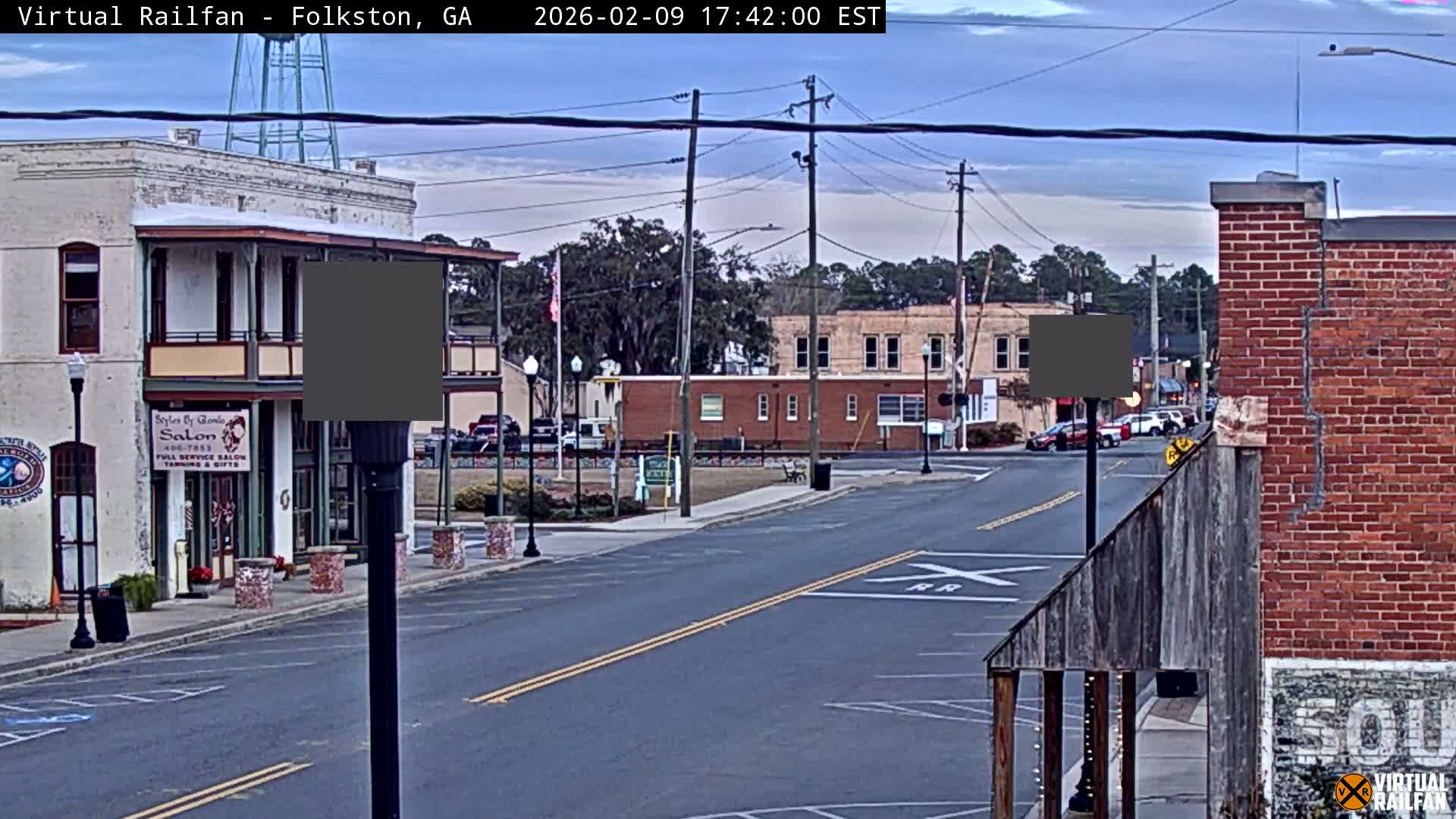 Folkston Railway - W Martin st. Junction Live Cam - Folkston, Charlton, Georgia, USA 
