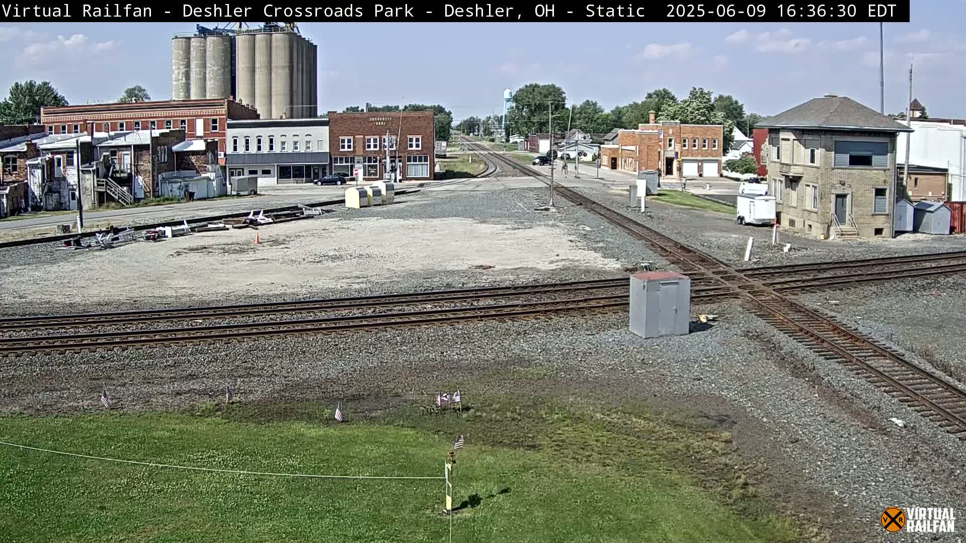 Deshler Crossroad Park Railway Junction Live Cam - Deshler, Henry, Ohio, USA