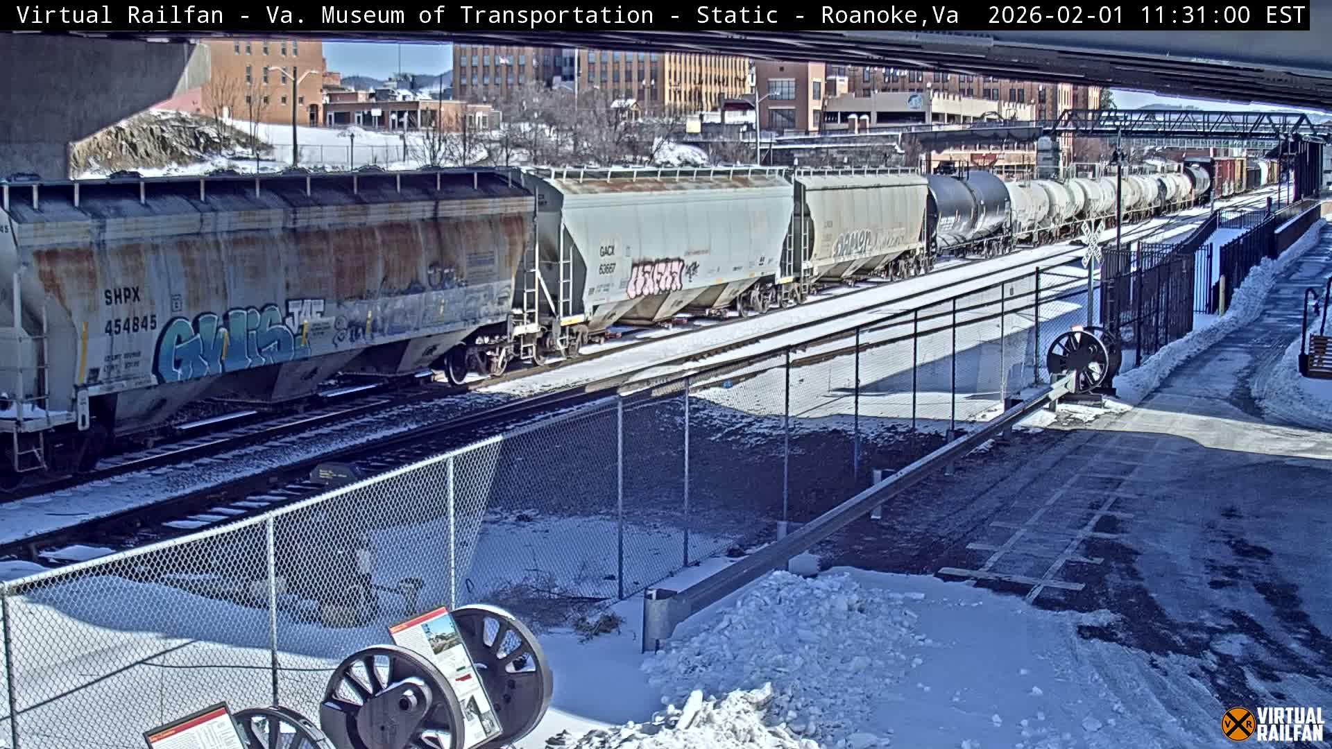 Roanoke (Static) Railway from Virginia Museum of Transportation Live Cam - Roanoke, Virginia, USA 