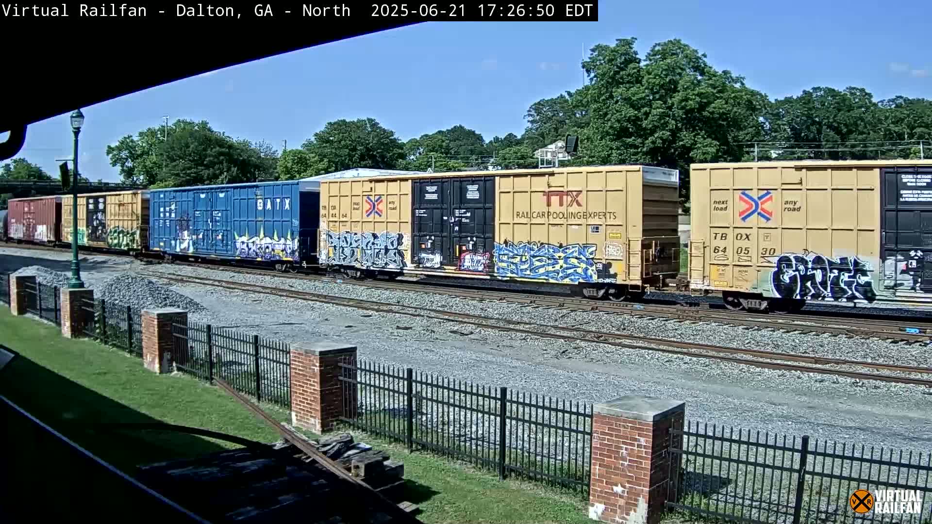 Dalton Railway Road from Dalton freight Depot Live Cam - Dalton, Whitfield, Georgia, USA