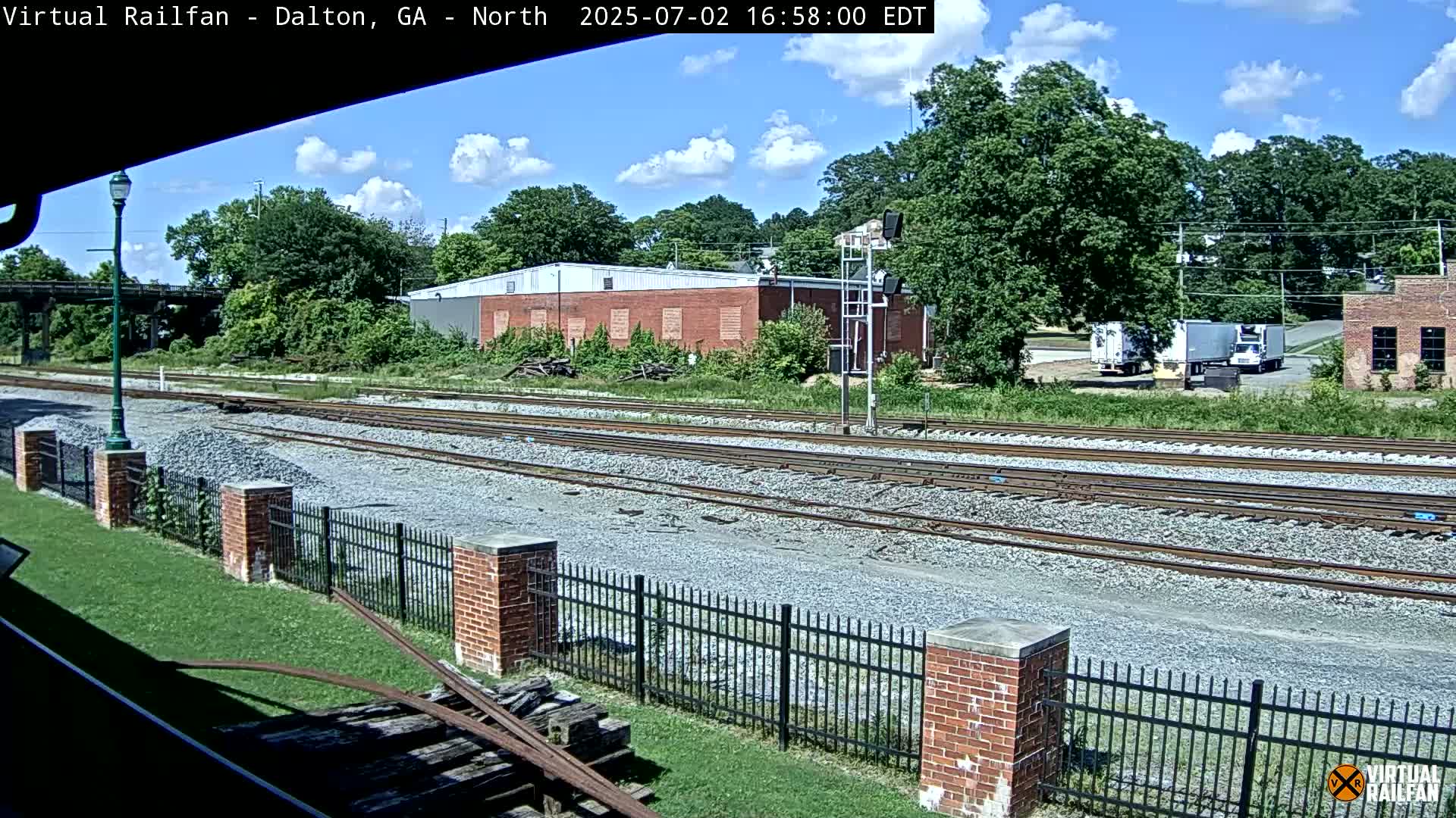 Dalton Railway Road from Dalton freight Depot Live Cam - Dalton, Whitfield, Georgia, USA