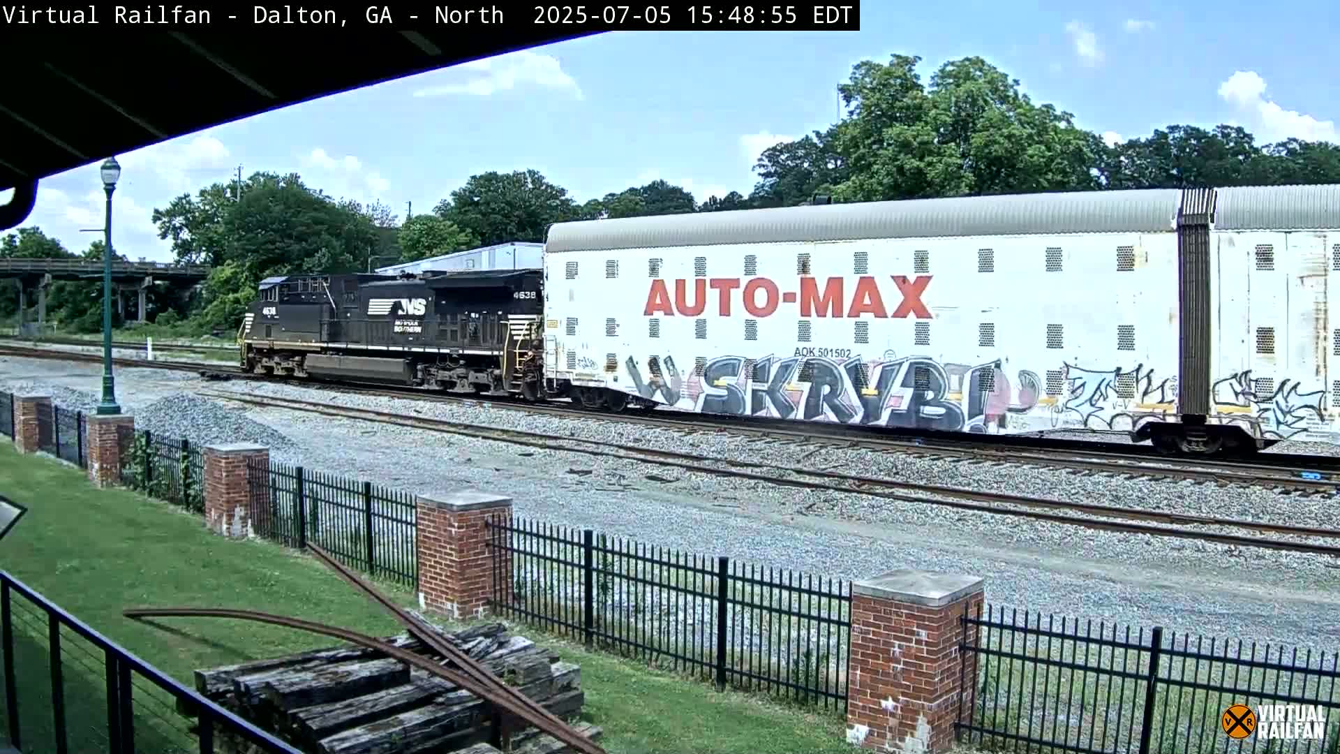 Dalton Railway Road from Dalton freight Depot Live Cam - Dalton, Whitfield, Georgia, USA