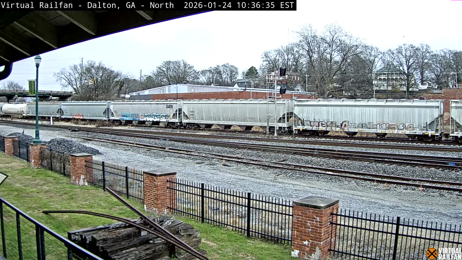 Dalton Railway Road from Dalton freight Depot Live Cam - Dalton, Whitfield, Georgia, USA