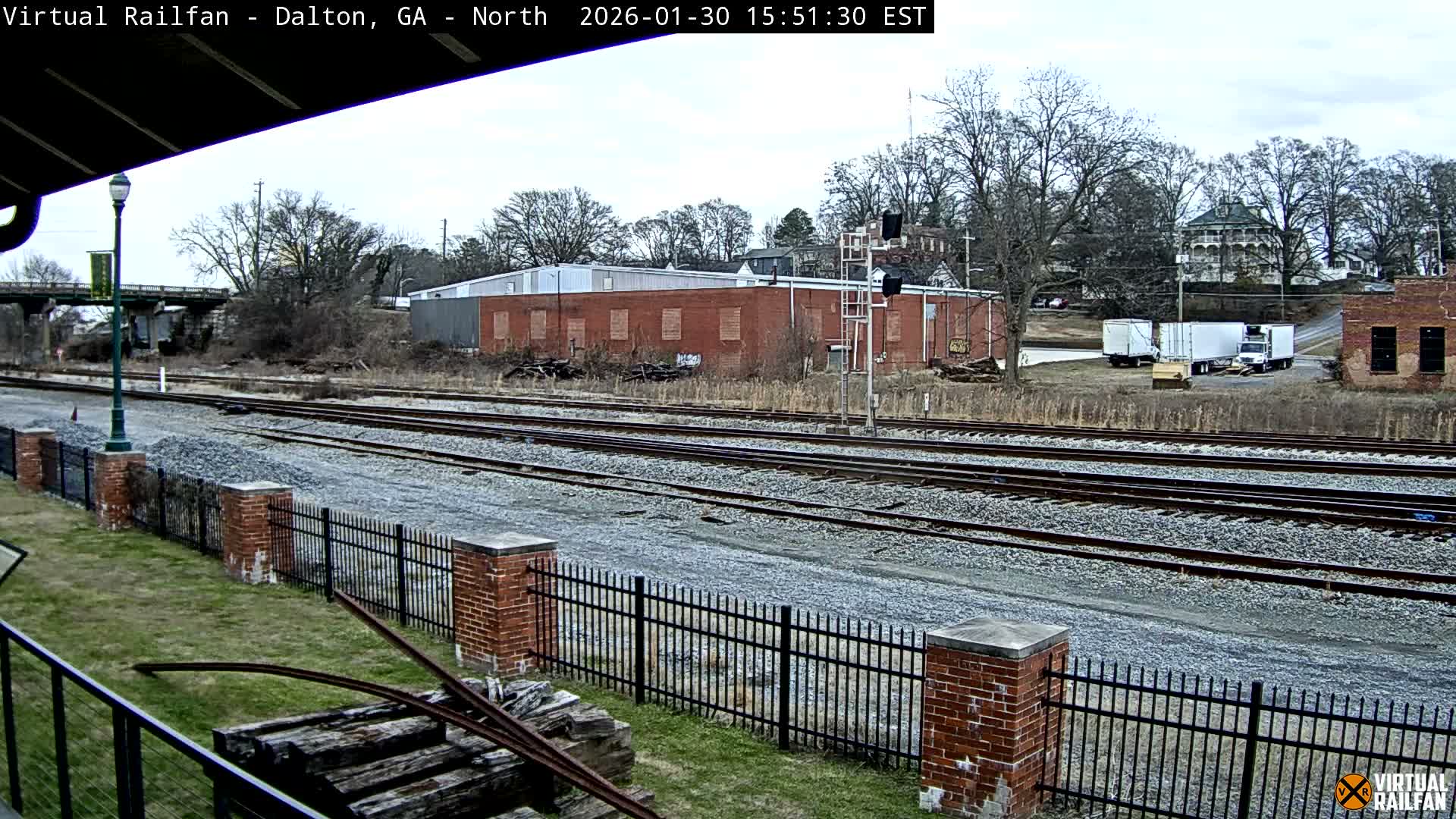 Dalton Railway Road from Dalton freight Depot Live Cam - Dalton, Whitfield, Georgia, USA