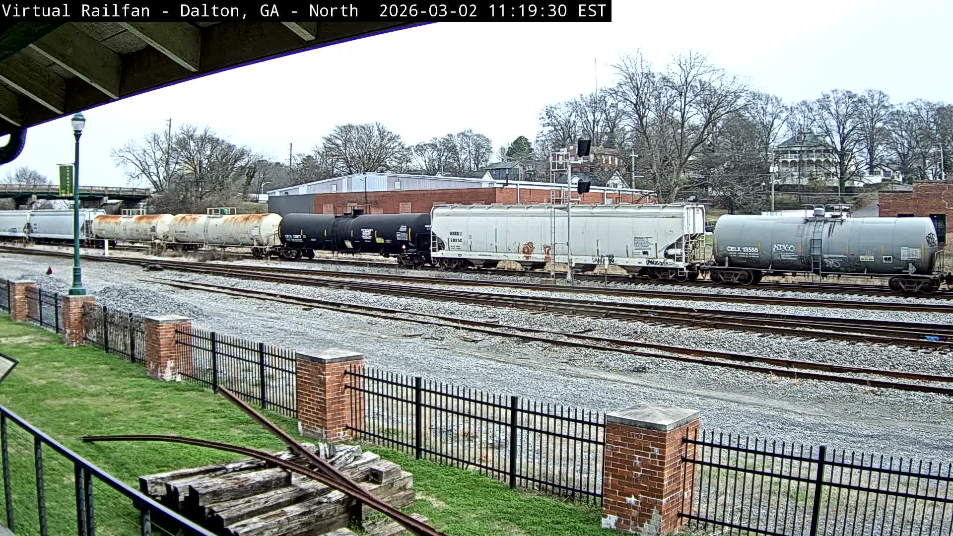 Dalton Railway Road from Dalton freight Depot Live Cam - Dalton, Whitfield, Georgia, USA