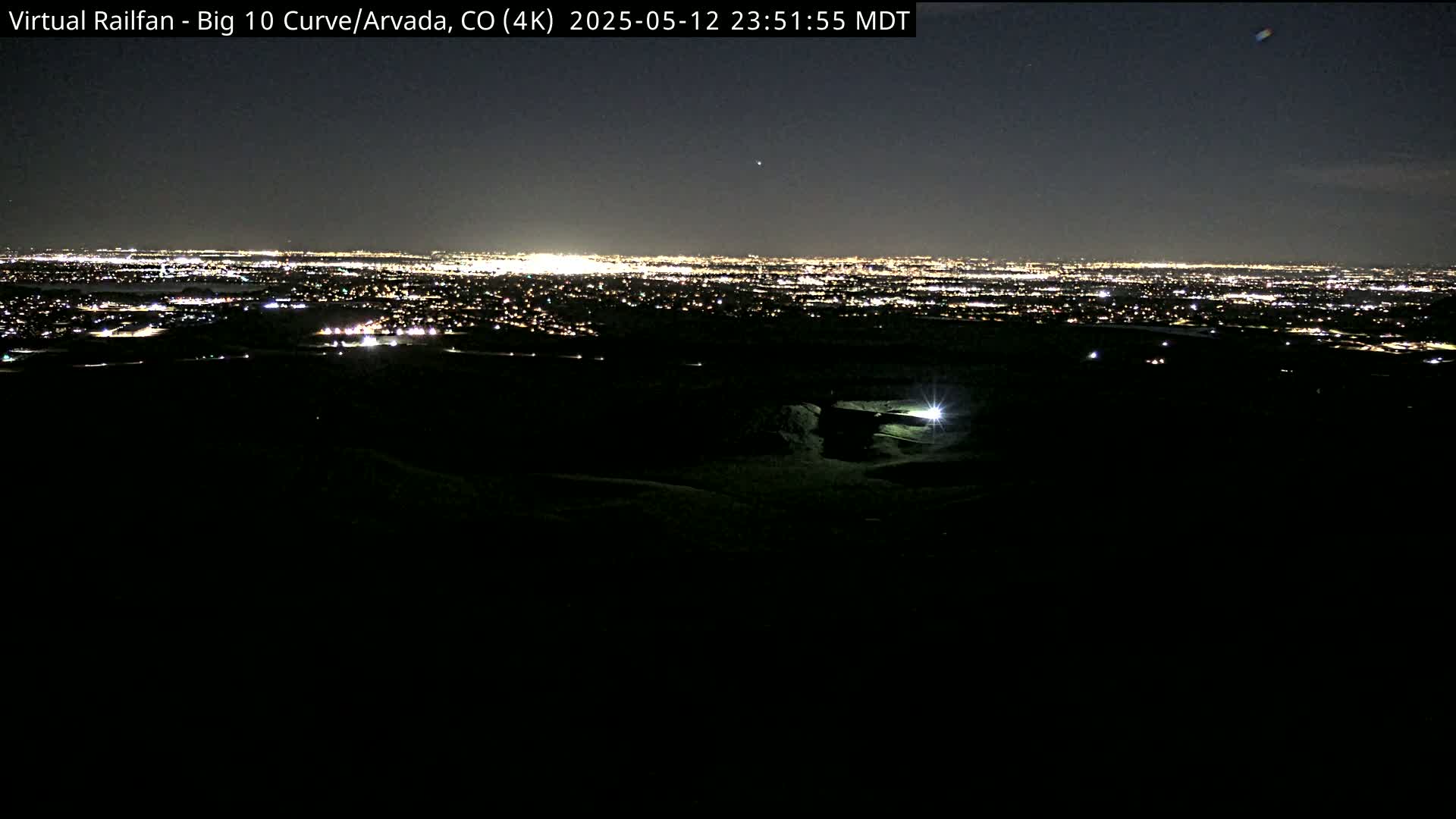 Denver Skyline  & Arvada Big  10 Curve Railroad Live Cam - Arvada, Jefferson, Colorado, USA