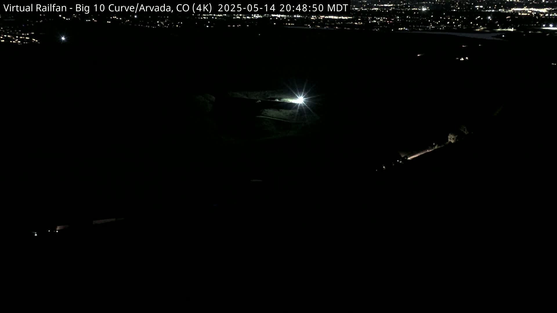 Denver Skyline  & Arvada Big  10 Curve Railroad Live Cam - Arvada, Jefferson, Colorado, USA