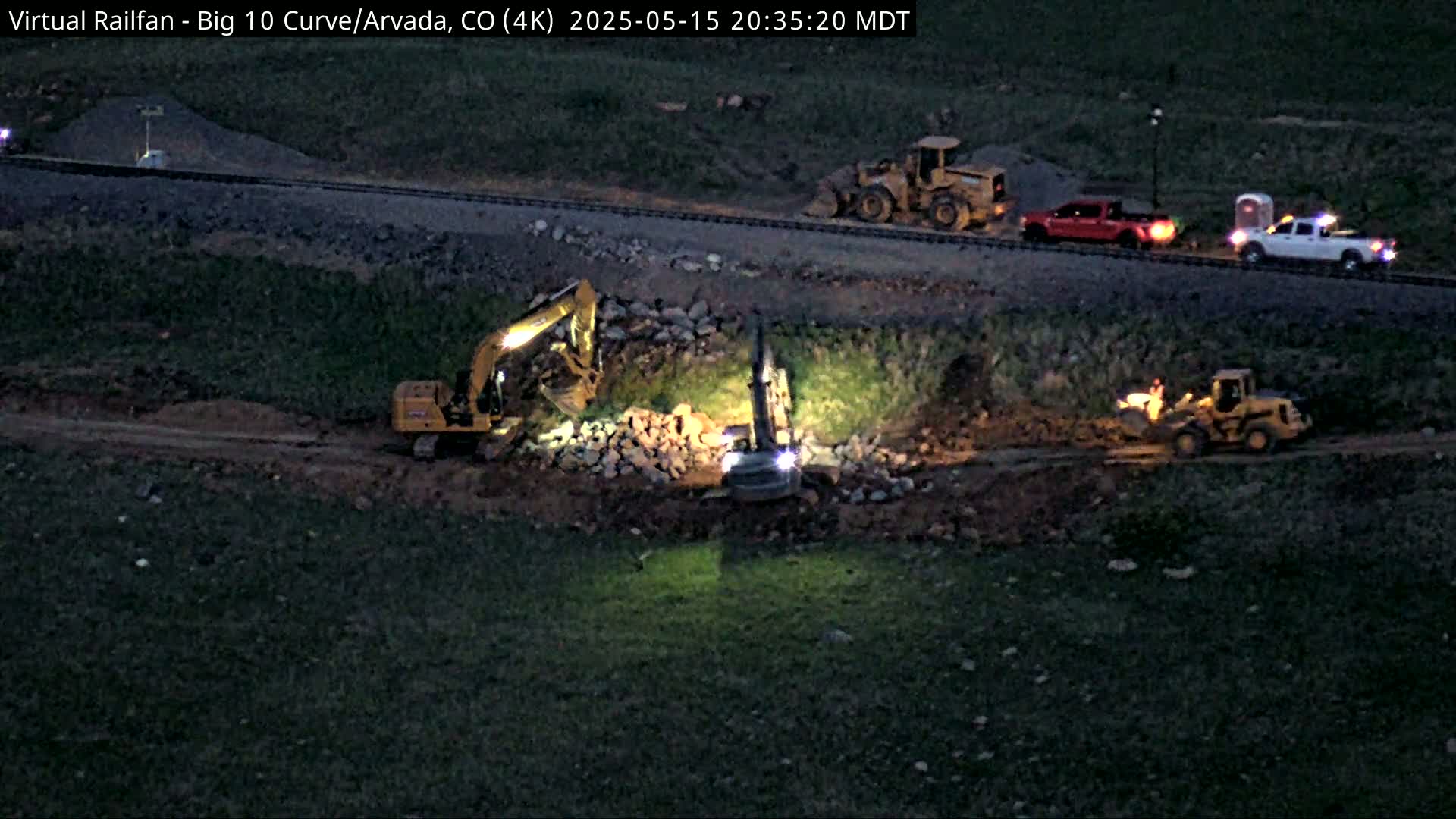 Denver Skyline  & Arvada Big  10 Curve Railroad Live Cam - Arvada, Jefferson, Colorado, USA