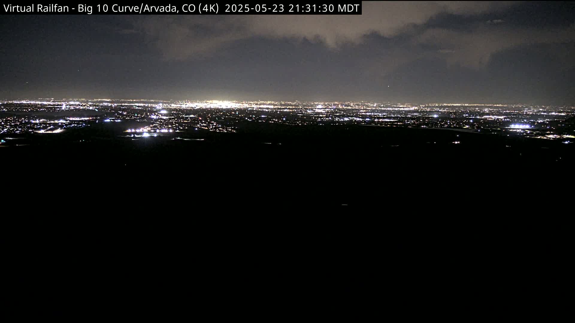 Denver Skyline  & Arvada Big  10 Curve Railroad Live Cam - Arvada, Jefferson, Colorado, USA
