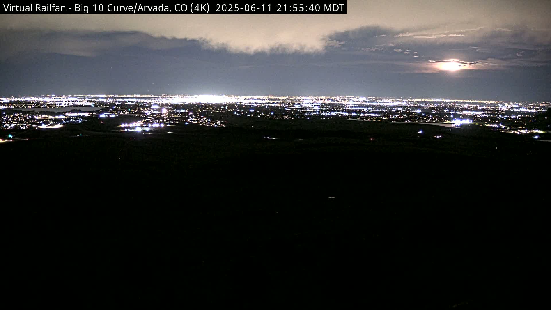 Denver Skyline  & Arvada Big  10 Curve Railroad Live Cam - Arvada, Jefferson, Colorado, USA