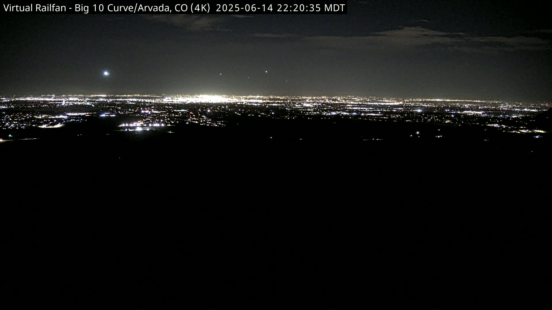 Denver Skyline  & Arvada Big  10 Curve Railroad Live Cam - Arvada, Jefferson, Colorado, USA