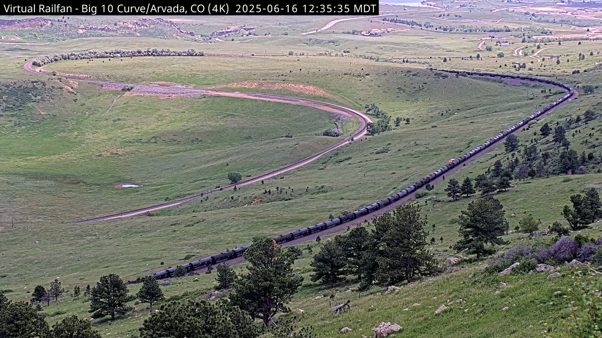 Denver Skyline  & Arvada Big  10 Curve Railroad Live Cam - Arvada, Jefferson, Colorado, USA