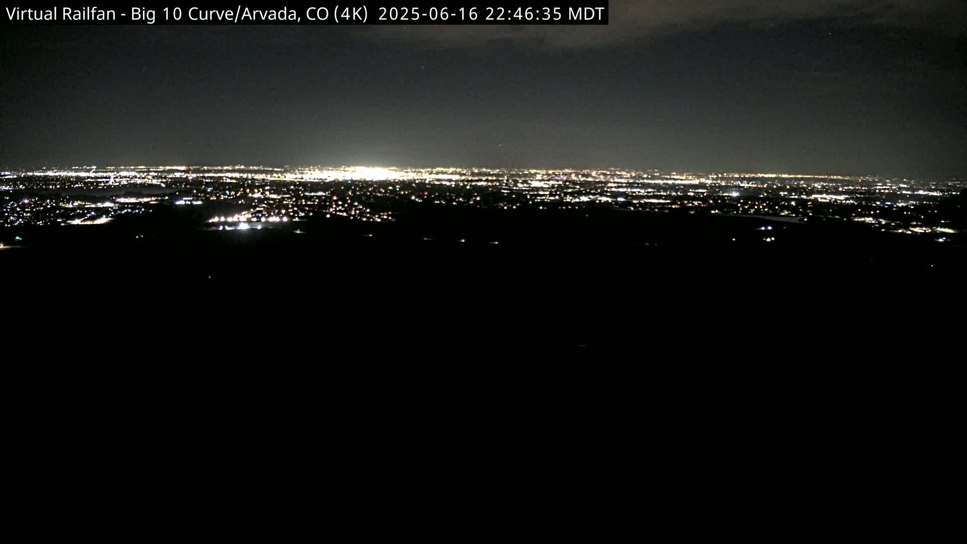 Denver Skyline  & Arvada Big  10 Curve Railroad Live Cam - Arvada, Jefferson, Colorado, USA