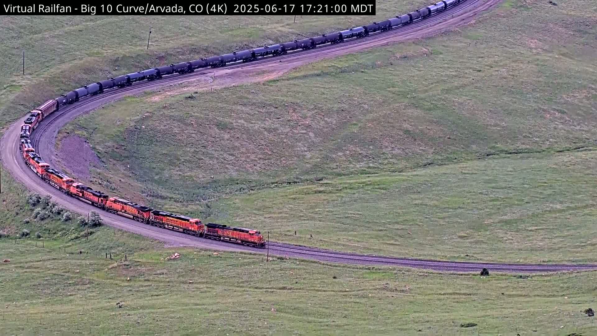 Denver Skyline  & Arvada Big  10 Curve Railroad Live Cam - Arvada, Jefferson, Colorado, USA