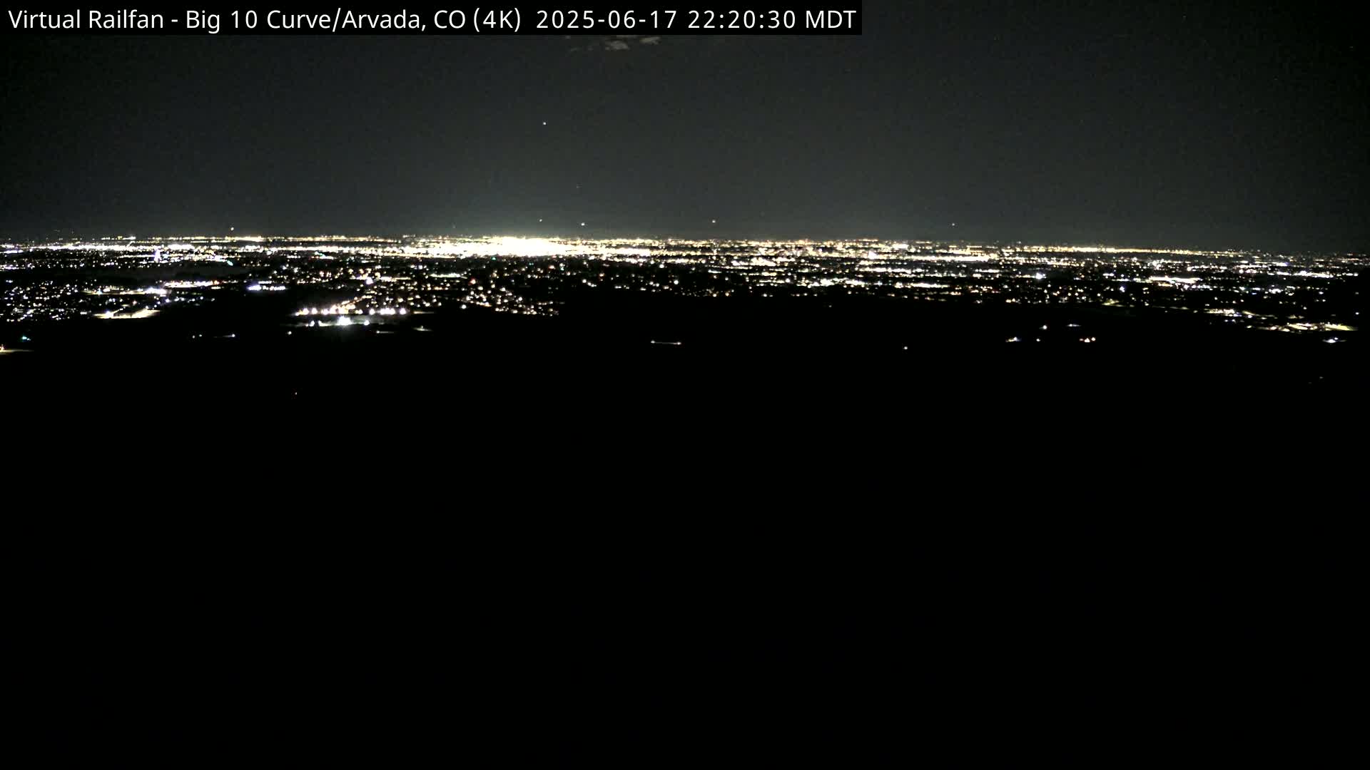 Denver Skyline  & Arvada Big  10 Curve Railroad Live Cam - Arvada, Jefferson, Colorado, USA