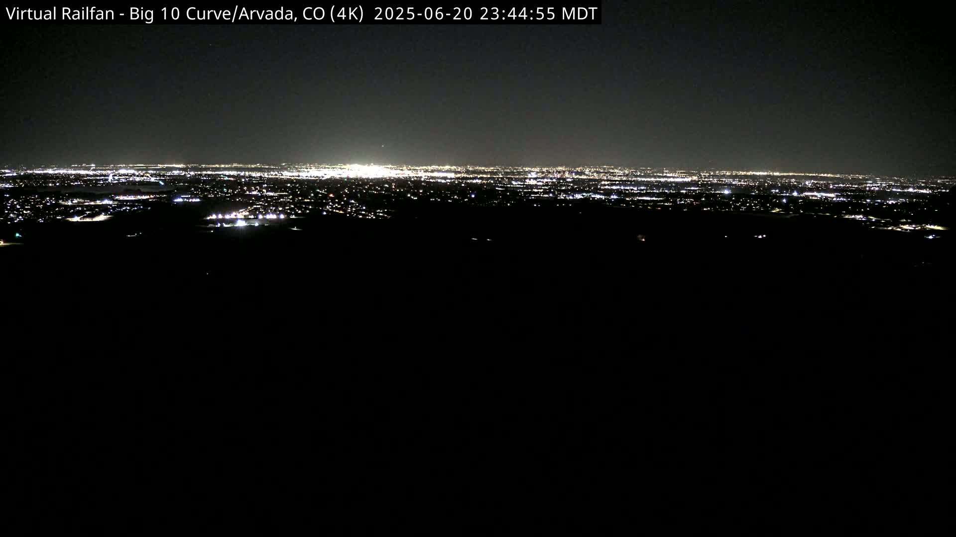 Denver Skyline  & Arvada Big  10 Curve Railroad Live Cam - Arvada, Jefferson, Colorado, USA