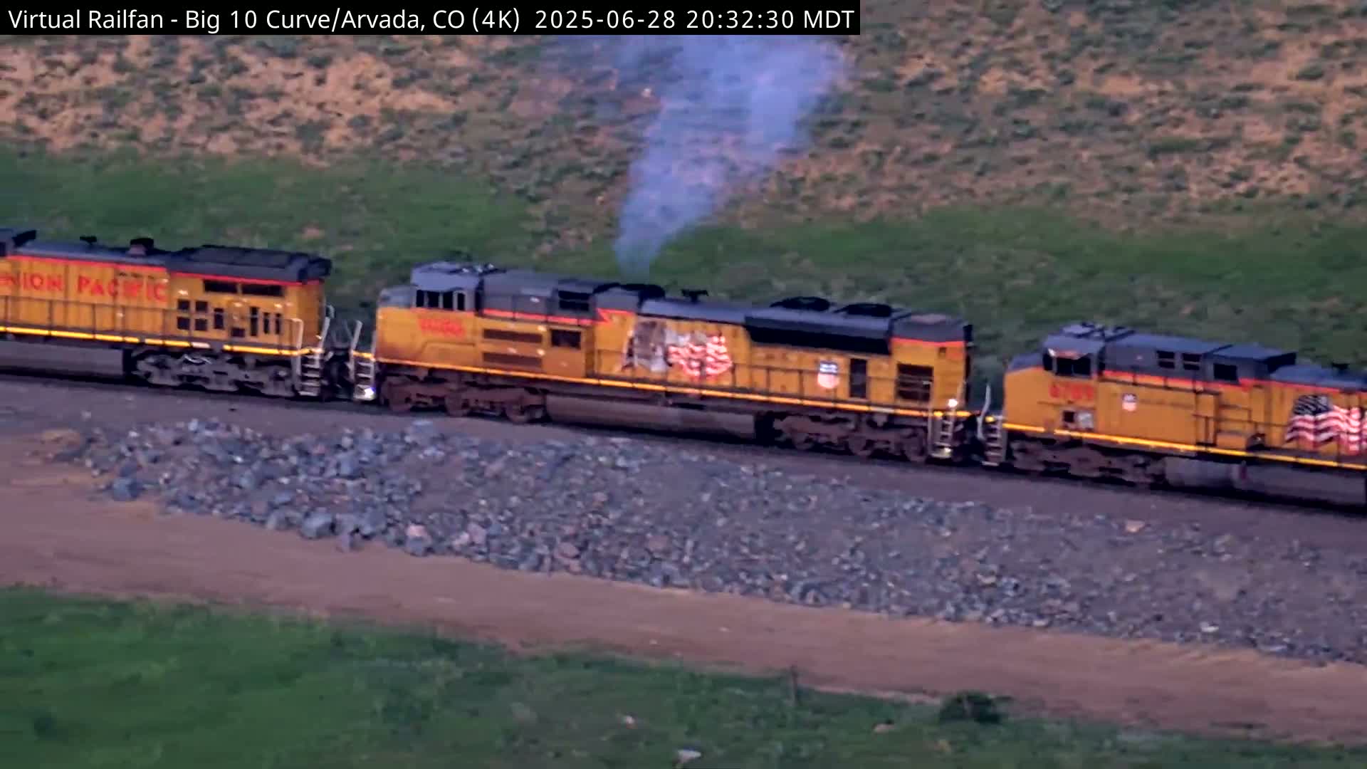 Denver Skyline  & Arvada Big  10 Curve Railroad Live Cam - Arvada, Jefferson, Colorado, USA