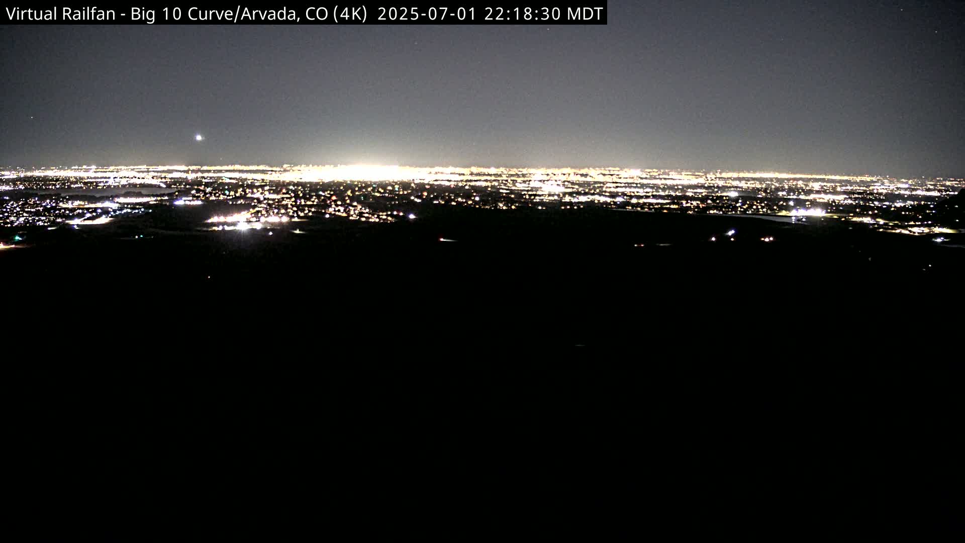 Denver Skyline  & Arvada Big  10 Curve Railroad Live Cam - Arvada, Jefferson, Colorado, USA