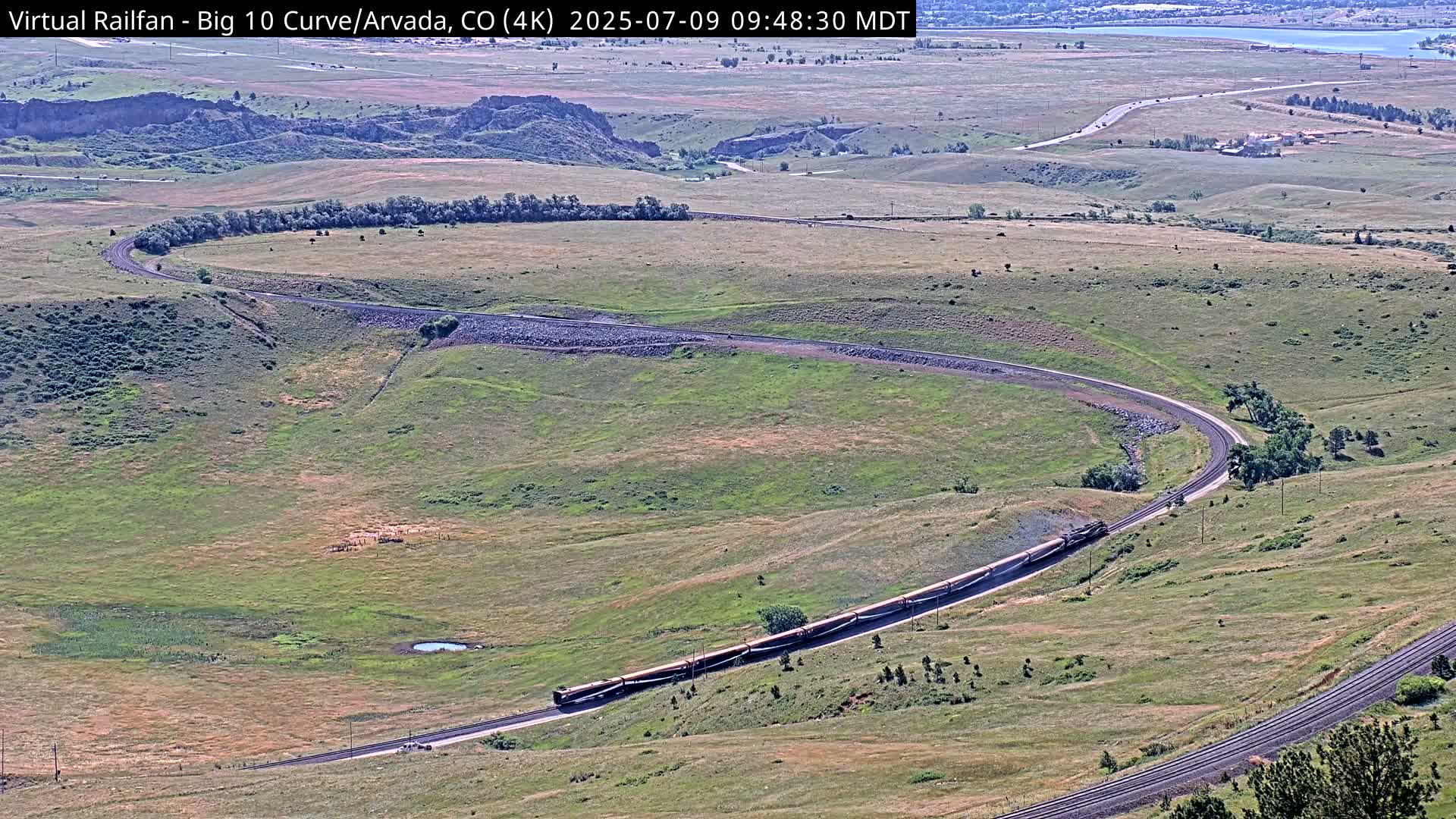 Denver Skyline  & Arvada Big  10 Curve Railroad Live Cam - Arvada, Jefferson, Colorado, USA