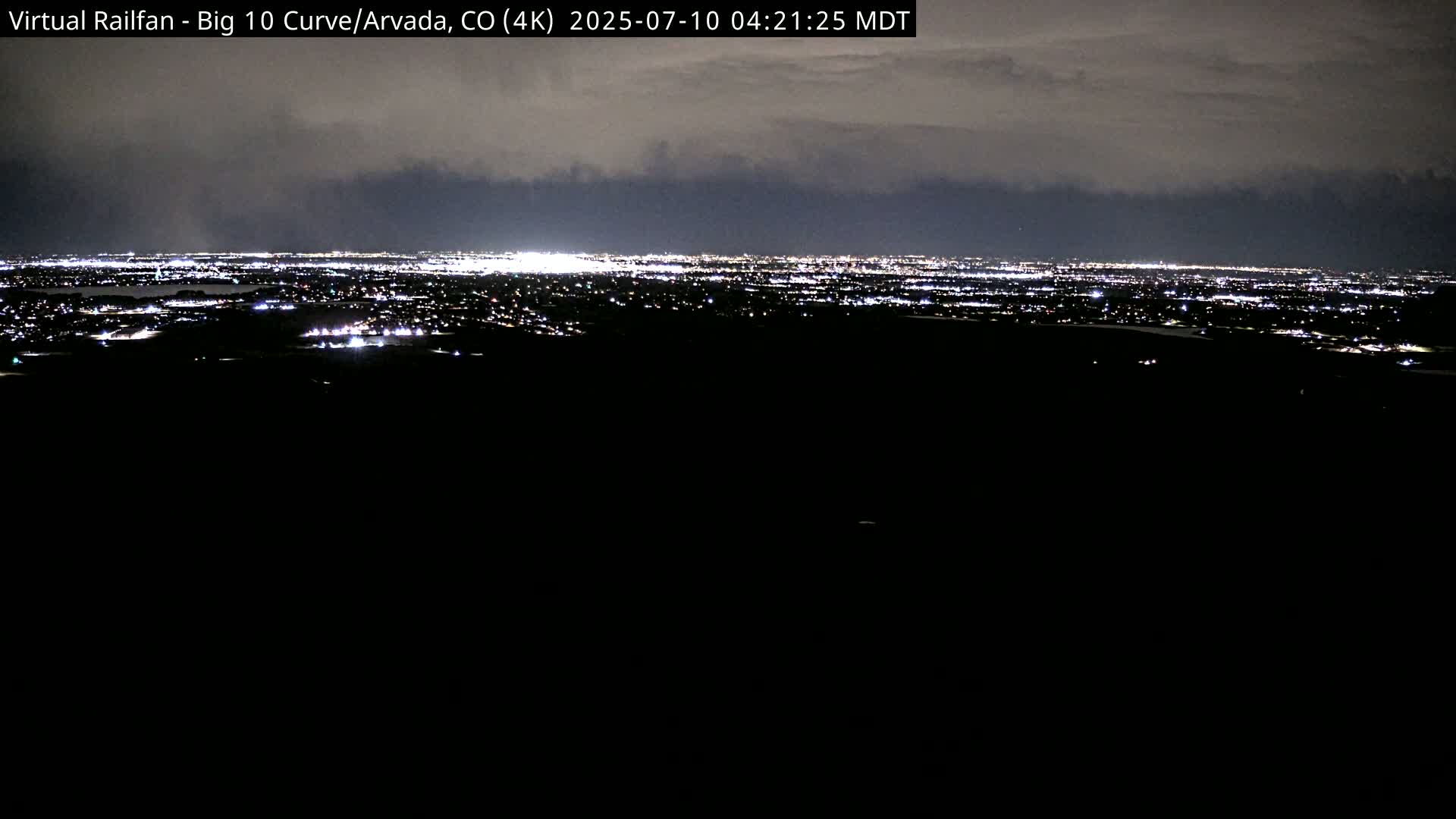 Denver Skyline  & Arvada Big  10 Curve Railroad Live Cam - Arvada, Jefferson, Colorado, USA