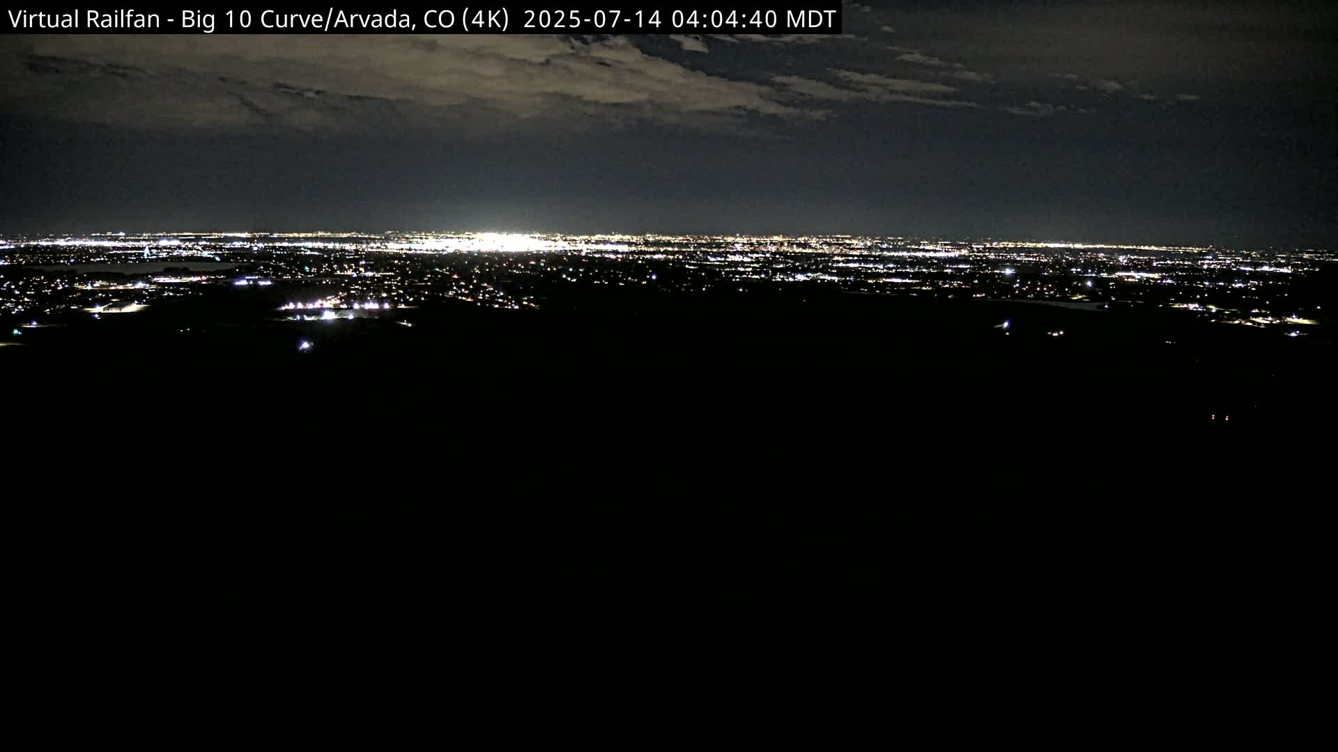 Denver Skyline  & Arvada Big  10 Curve Railroad Live Cam - Arvada, Jefferson, Colorado, USA