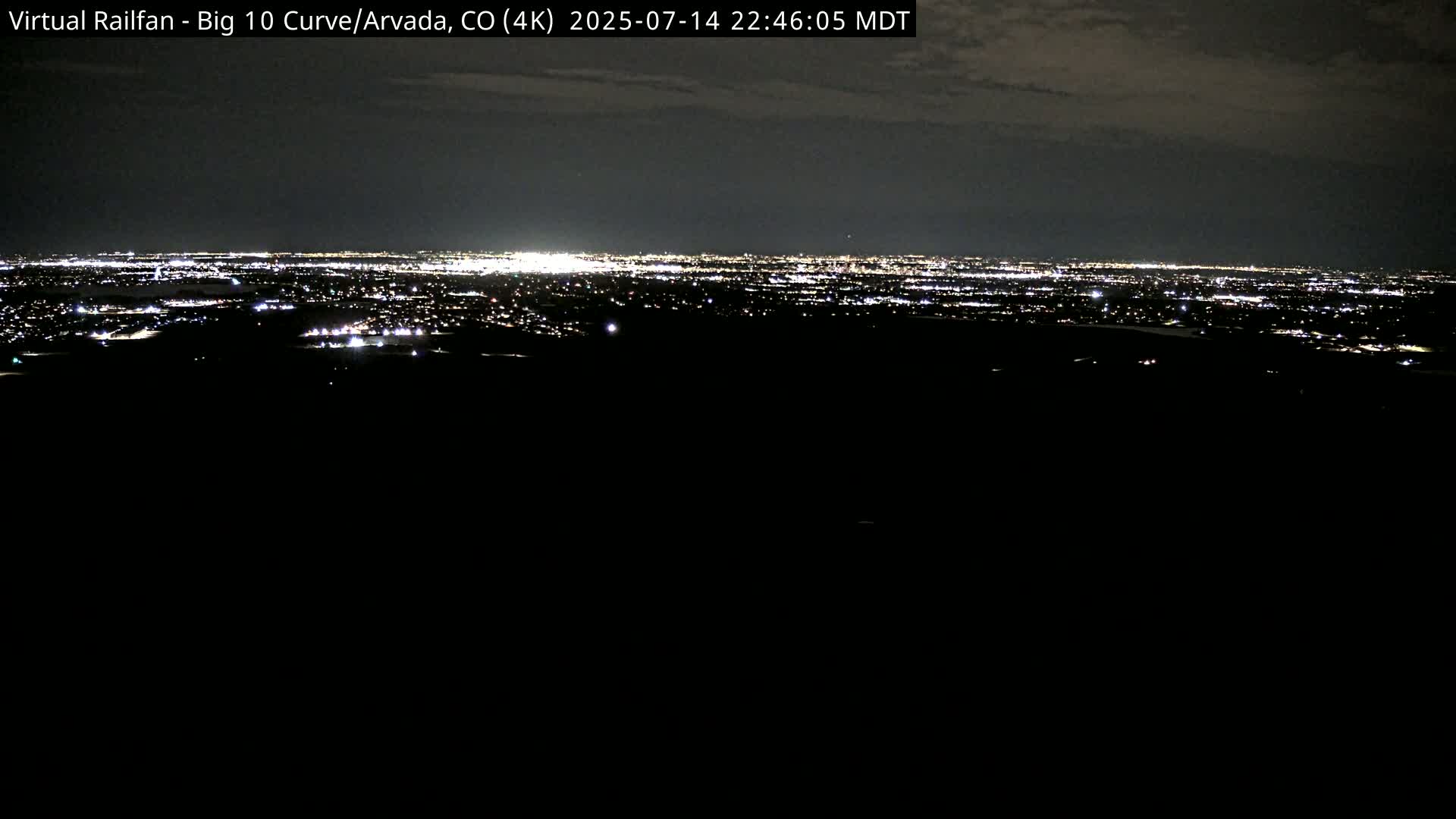 Denver Skyline  & Arvada Big  10 Curve Railroad Live Cam - Arvada, Jefferson, Colorado, USA