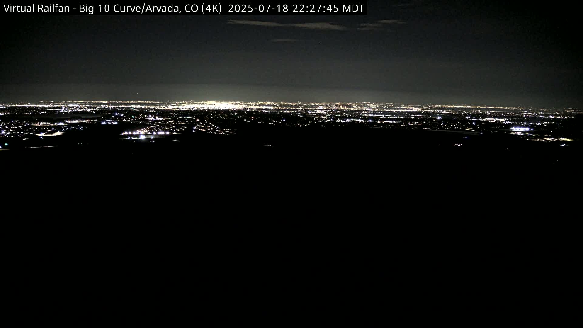 Denver Skyline  & Arvada Big  10 Curve Railroad Live Cam - Arvada, Jefferson, Colorado, USA
