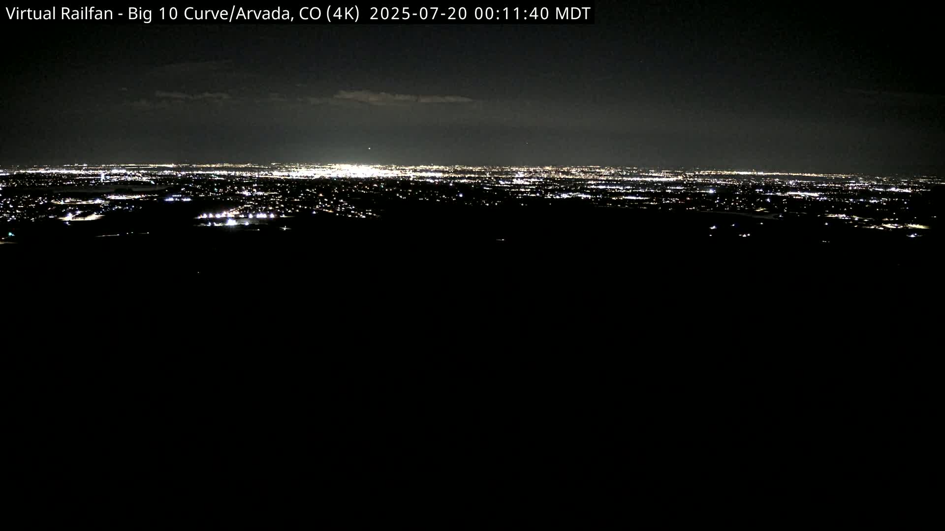 Denver Skyline  & Arvada Big  10 Curve Railroad Live Cam - Arvada, Jefferson, Colorado, USA