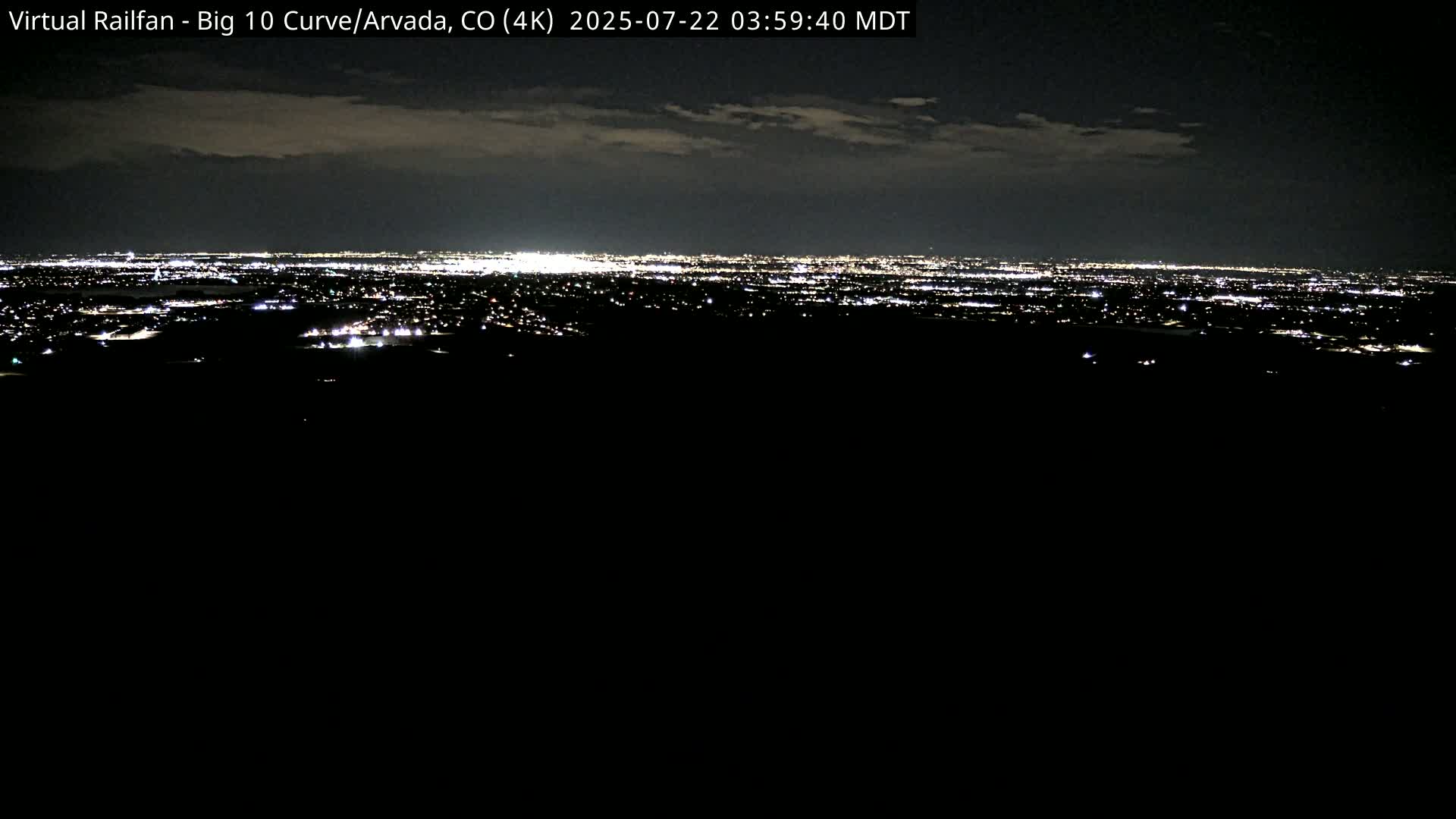Denver Skyline  & Arvada Big  10 Curve Railroad Live Cam - Arvada, Jefferson, Colorado, USA