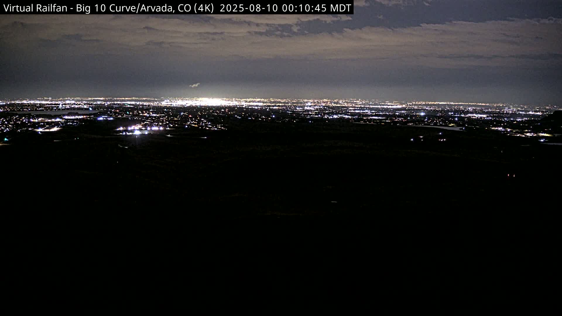 Denver Skyline  & Arvada Big  10 Curve Railroad Live Cam - Arvada, Jefferson, Colorado, USA