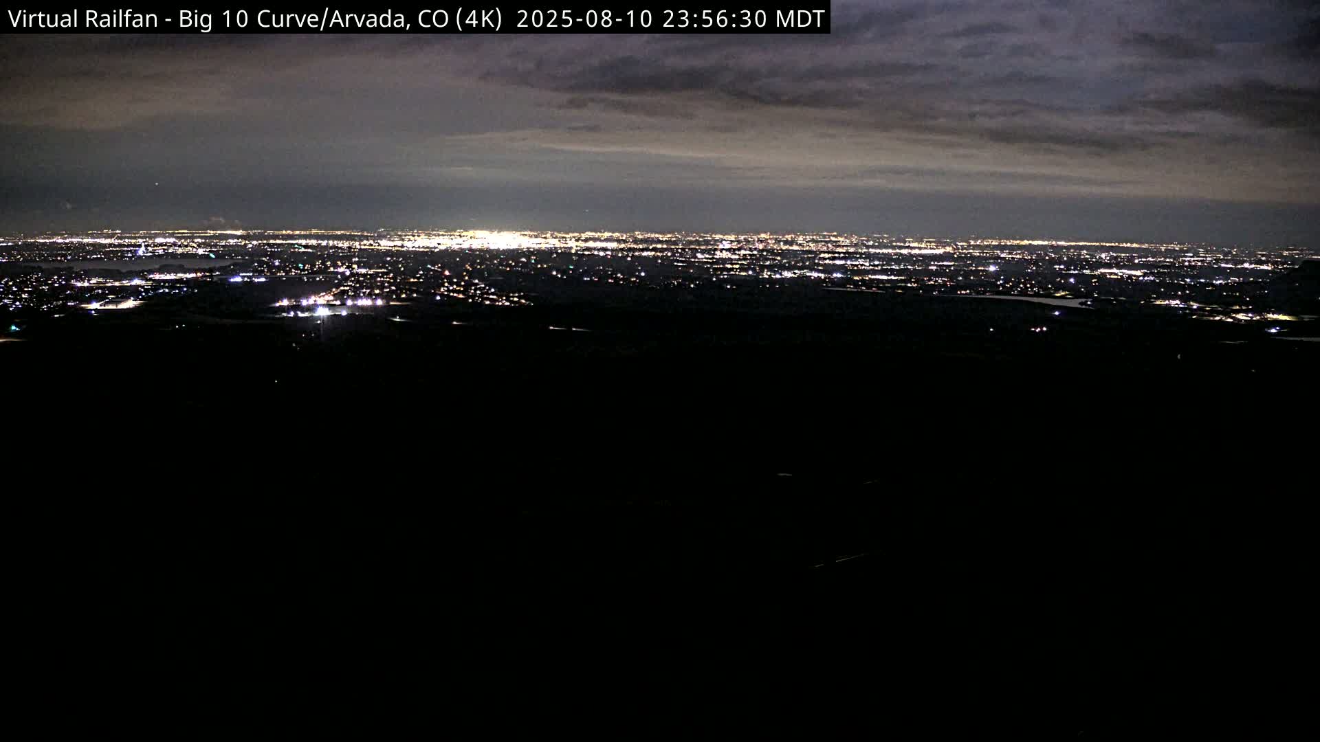 Denver Skyline  & Arvada Big  10 Curve Railroad Live Cam - Arvada, Jefferson, Colorado, USA